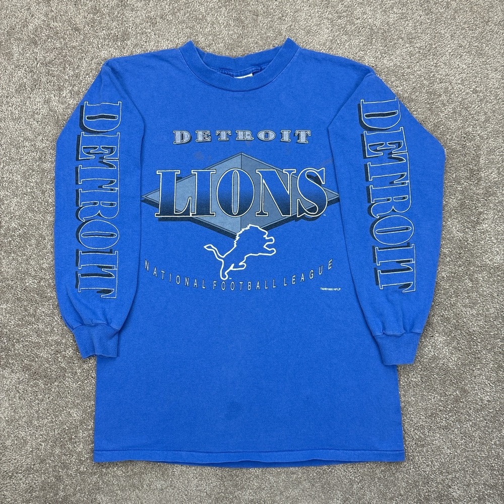 Vintage 1995 Detroit Lions NFL Long Sleeve T Shirt Youth Large